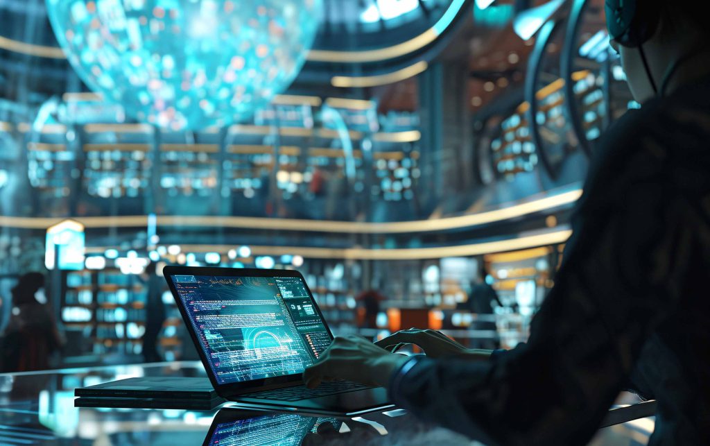Modern workspace for digital nomads